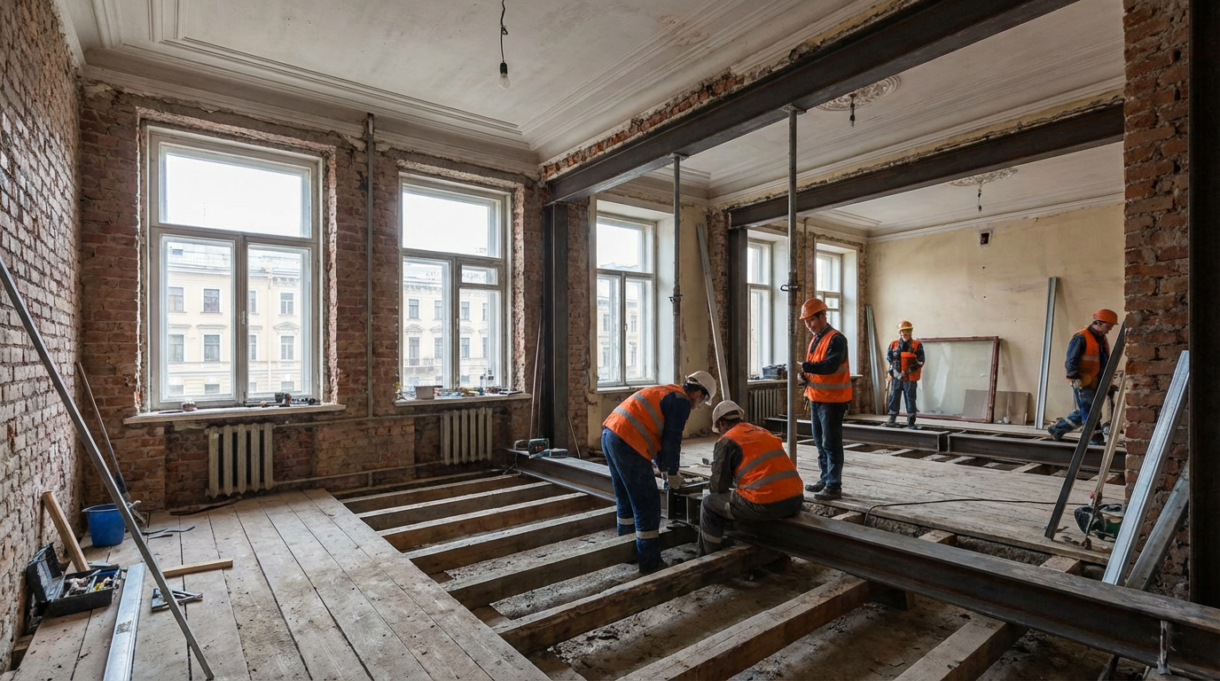 Усиление перекрытий в сталинских домах Санкт-Петербурга